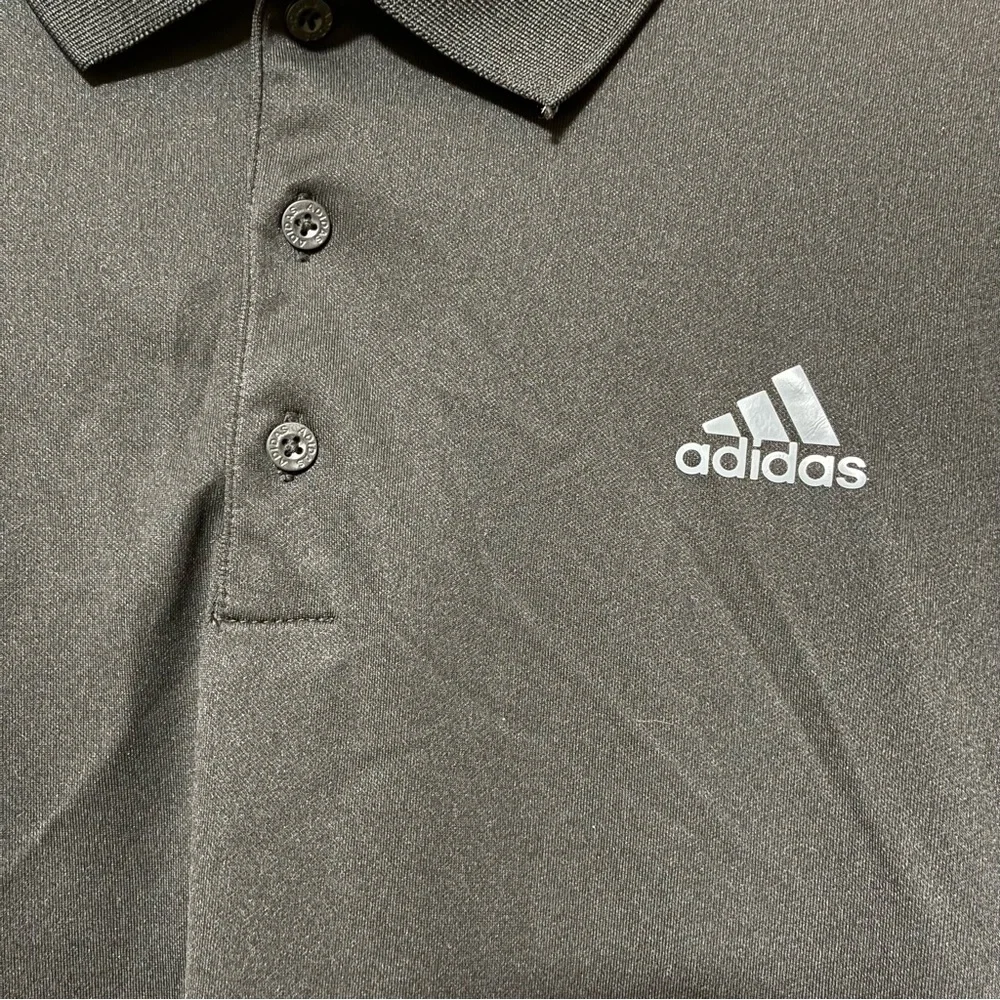 Adidas 3 Stripe Golf Polo Men’s L Black Tennis Short Sleeve Pullover